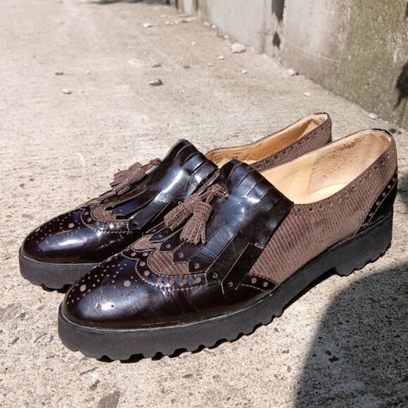 Vintage Brunate Bostonian Loafers in Dark Brown Italian Leather - Picture 3 of 15